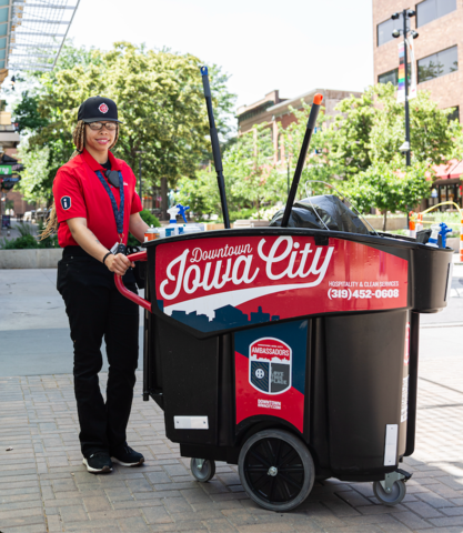 Ambassador with cleaning cart